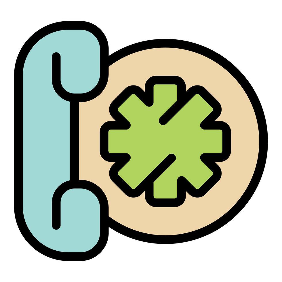Emergency phone call showing medical and healthcare symbol vector