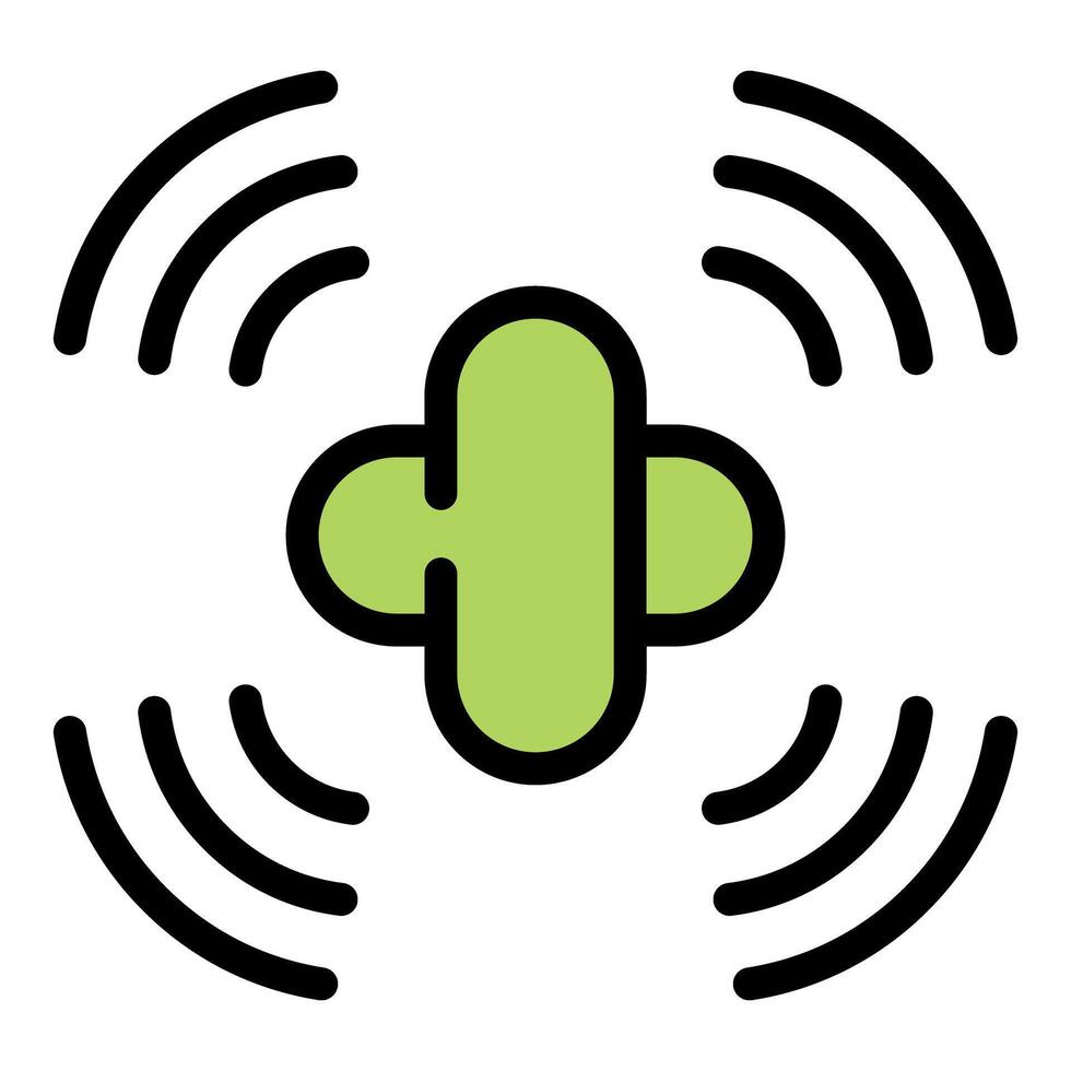 Medical signal broadcasting health and wellness information vector