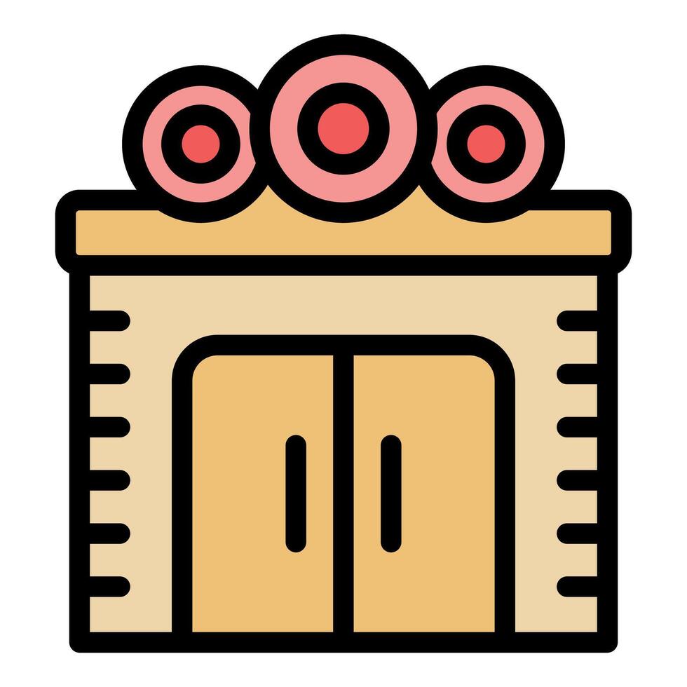 Pawn shop building with three golden balls sign showing accepting pledged items vector