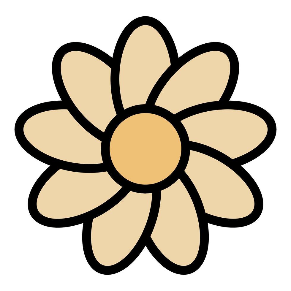 Blooming chamomile flower with delicate petals and vibrant yellow center vector