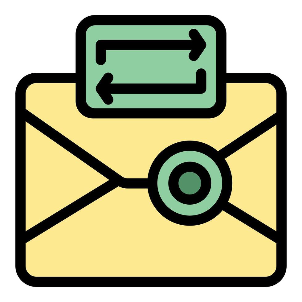 Email showing sending and receiving data flow vector