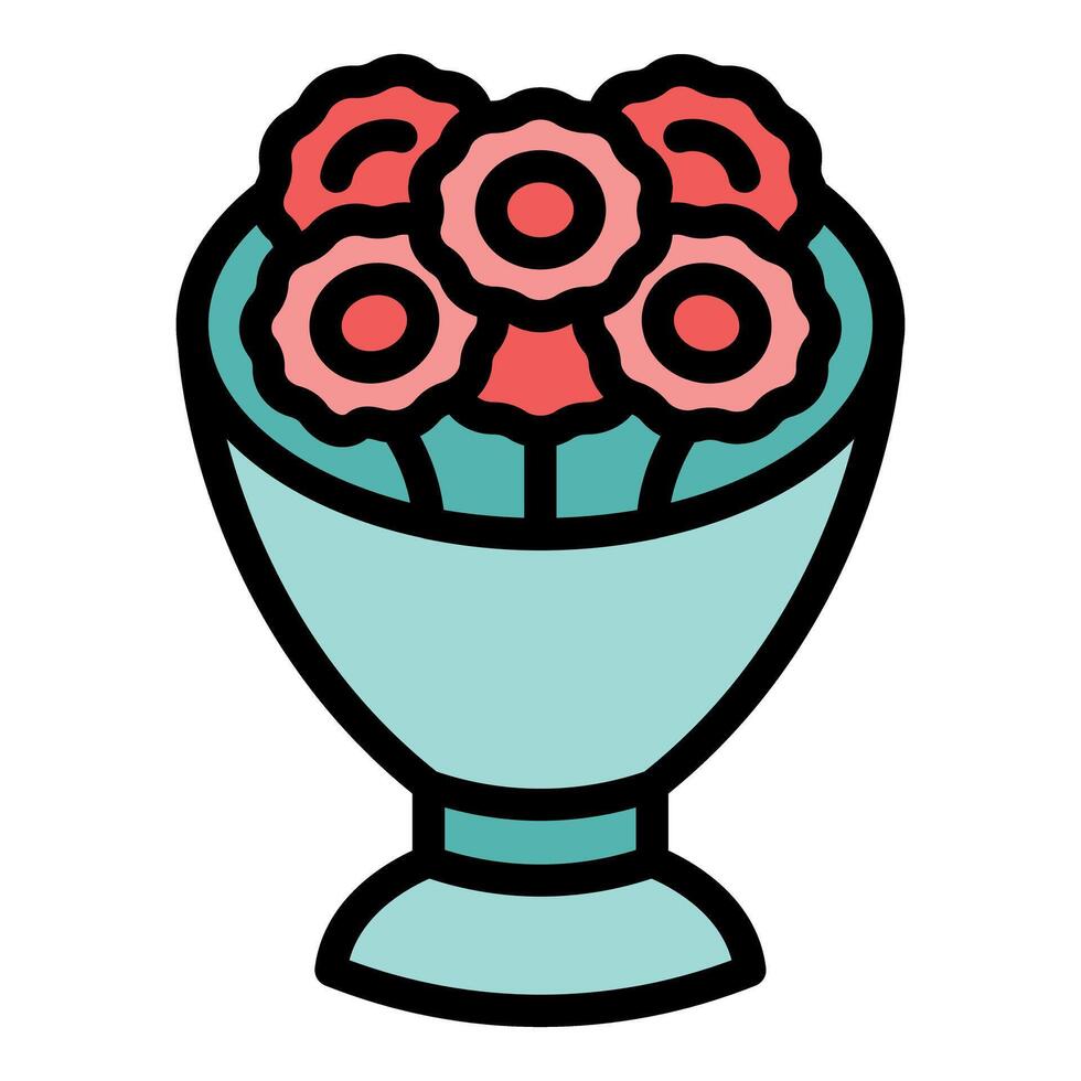 Bouquet of flowers in elegant vase bringing joy and celebration vector