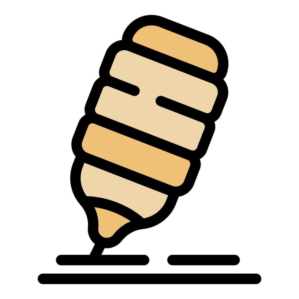 Spiral light bulb drawing lines on surface vector