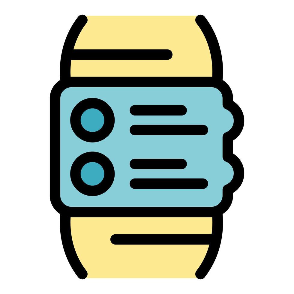 Smartwatch displaying fitness data with icons and text information vector