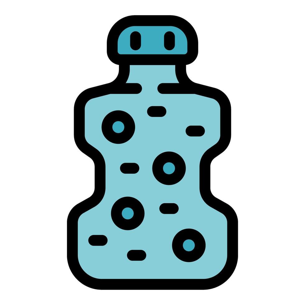 Detergent bottle with measuring lines and bubbles depicting laundry icon vector