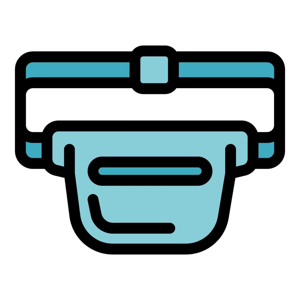 Waist bag protecting belongings while traveling or running errands vector