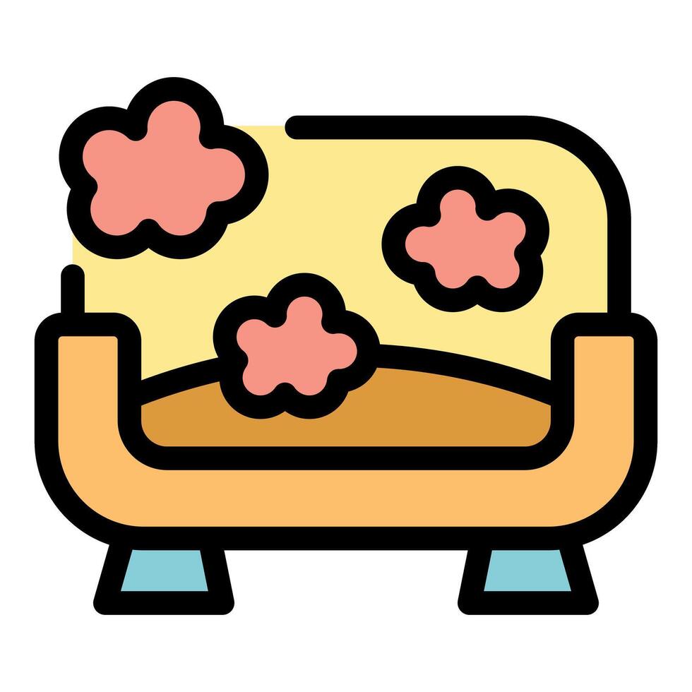 Smelly pet bed needs cleaning with soap and water vector