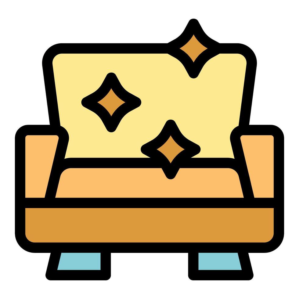 Cleaning service deep cleans a comfortable sofa vector