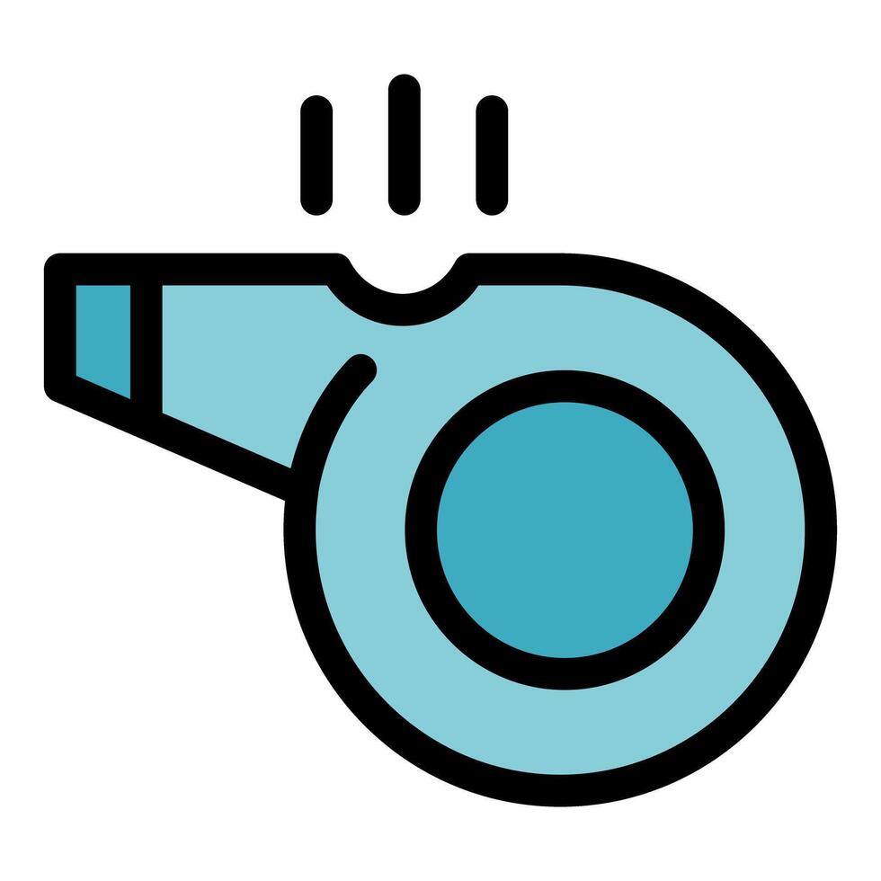 Whistle blowing sound alert icon signaling emergency or sports event vector