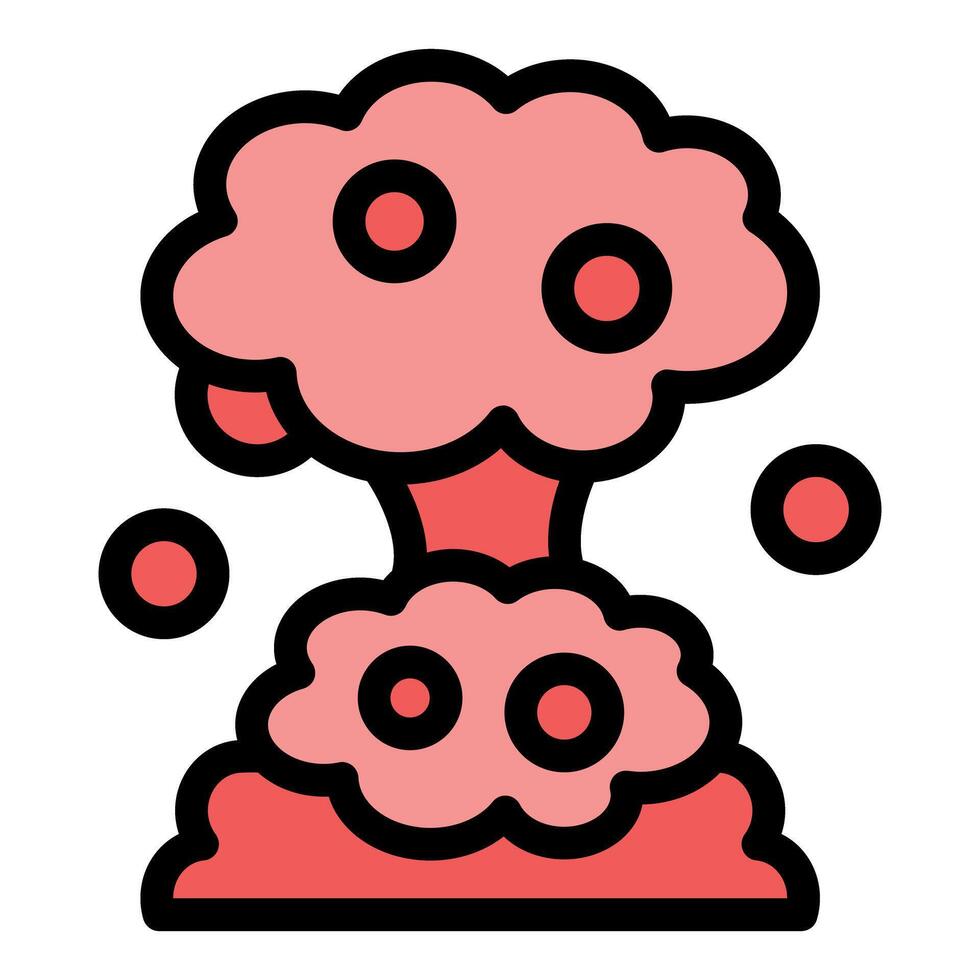 Atomic bomb exploding creating a mushroom cloud and destruction vector