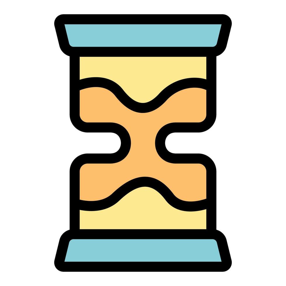 Hourglass with falling sand measuring passing time vector