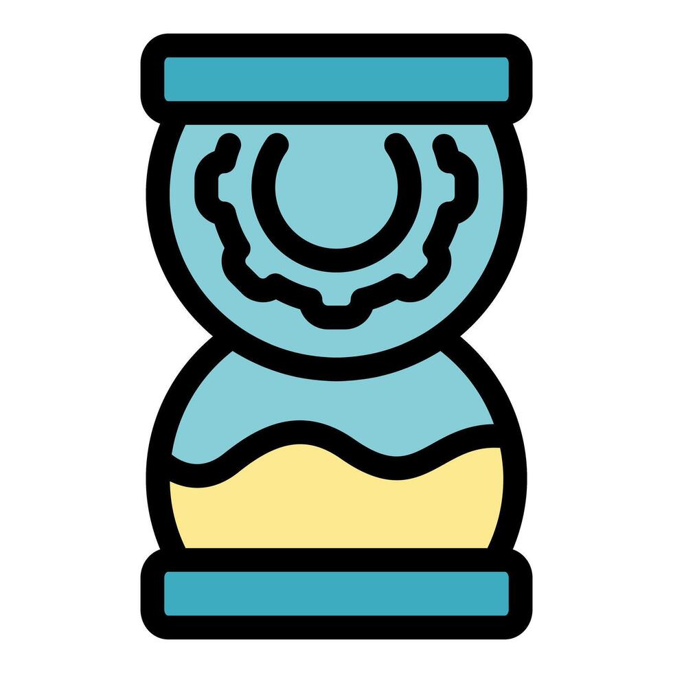 Hourglass measuring passing time with gear symbol representing productivity and efficiency vector