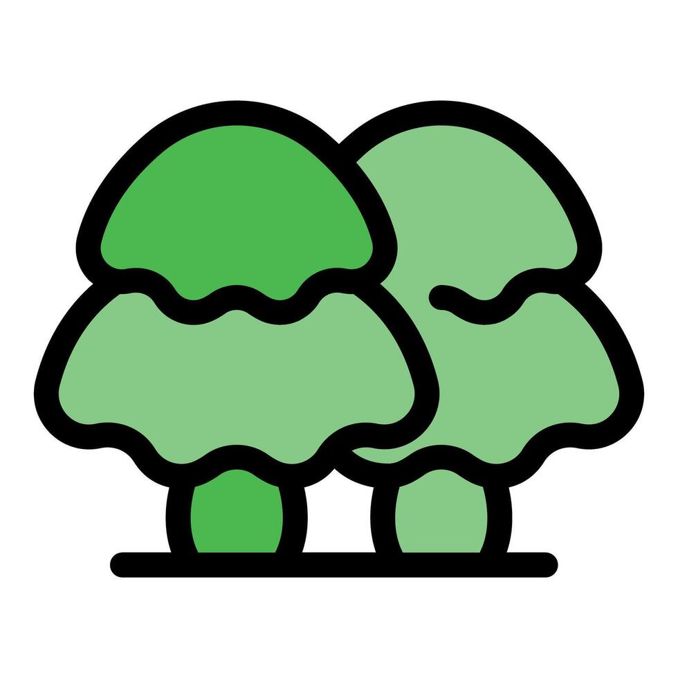 Two lush green trees growing side by side in nature vector