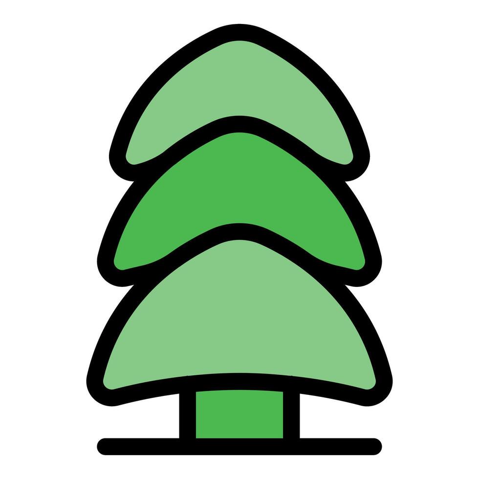 Green stylized christmas tree growing on ground vector