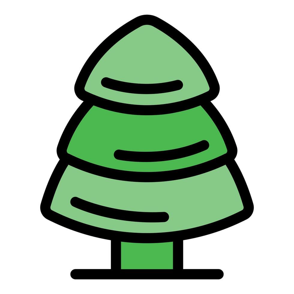 Green stylized christmas tree icon for festive projects vector