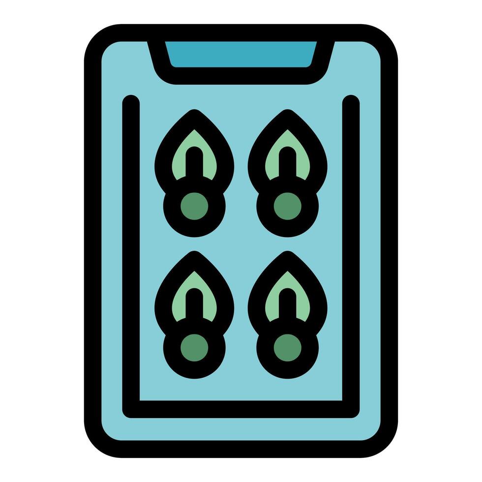 Smartphone app showing seed germination progress vector