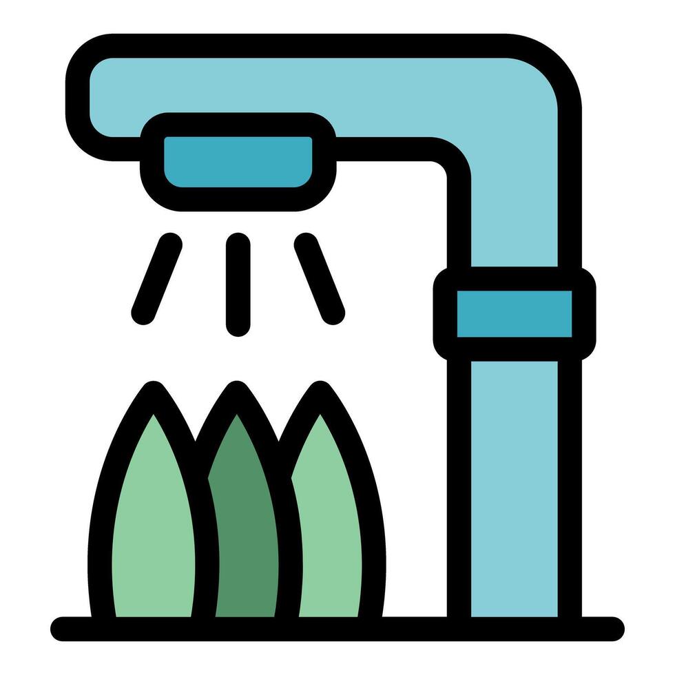 Smart farm system watering plants with new technology vector