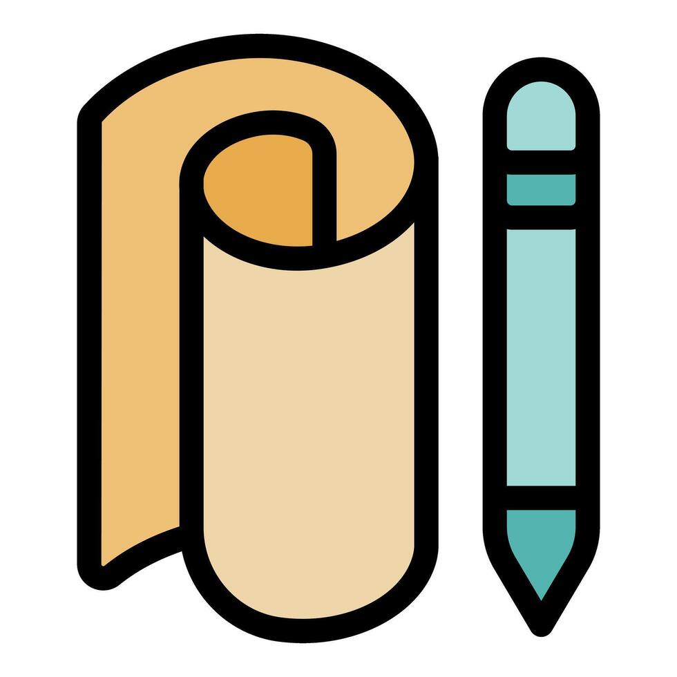 Rolled paper or diploma with pencil representing education or writing vector