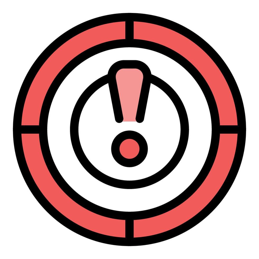 Red target showing warning or alert signal vector