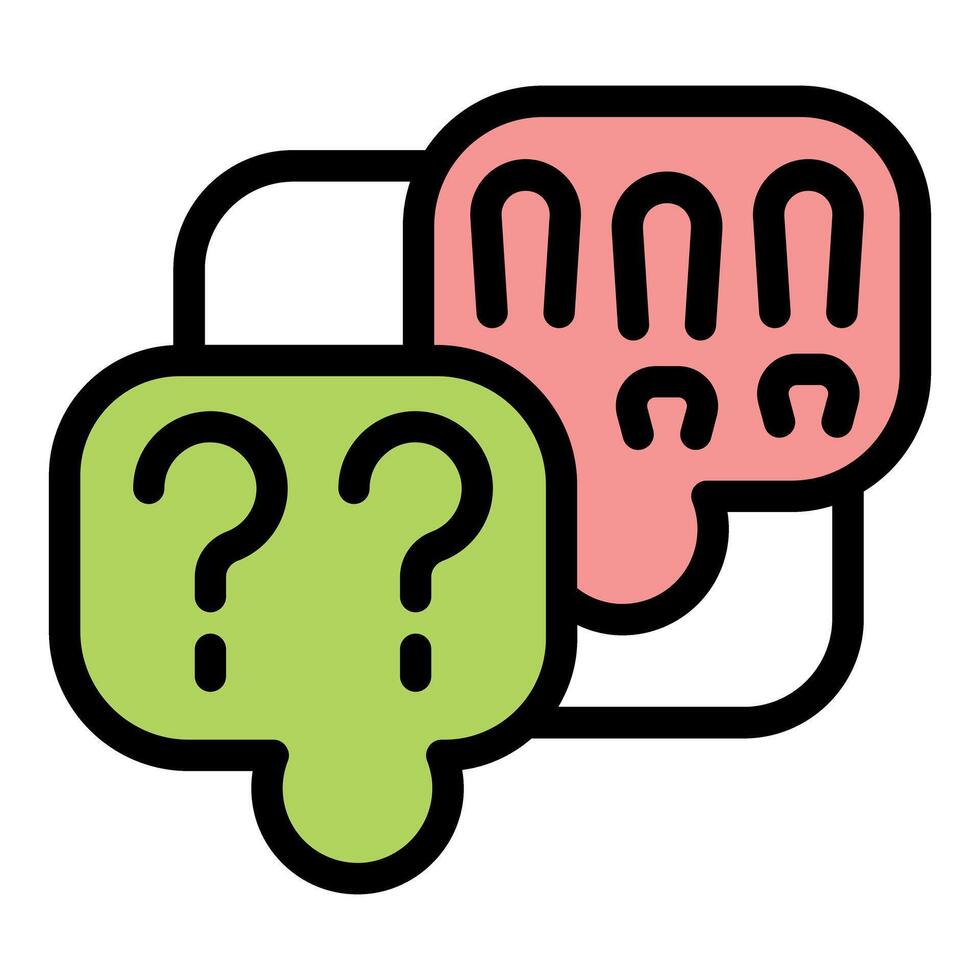 Question marks and suspension points suggesting thinking and doubting vector