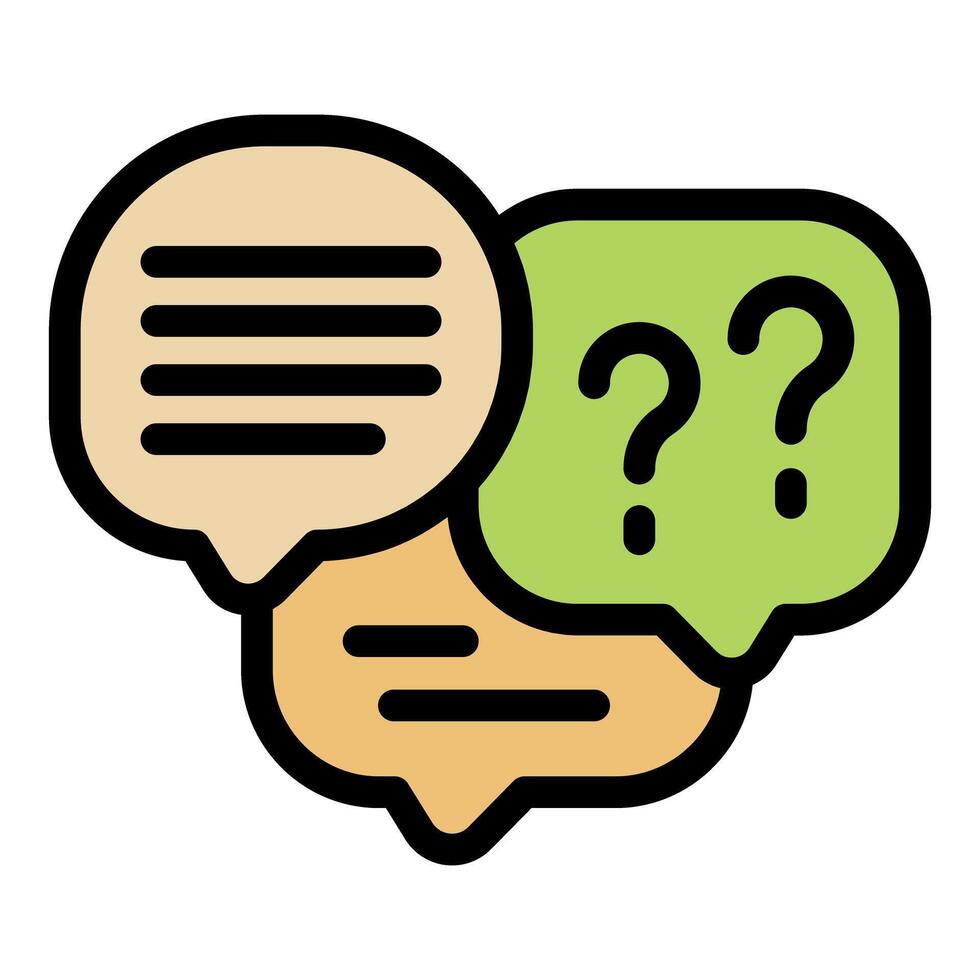 Speech bubbles showing questions and answers exchanging information vector