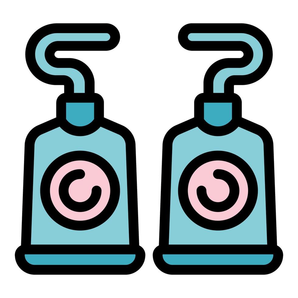 Two identical light blue and pink laundry detergent pods being compared vector
