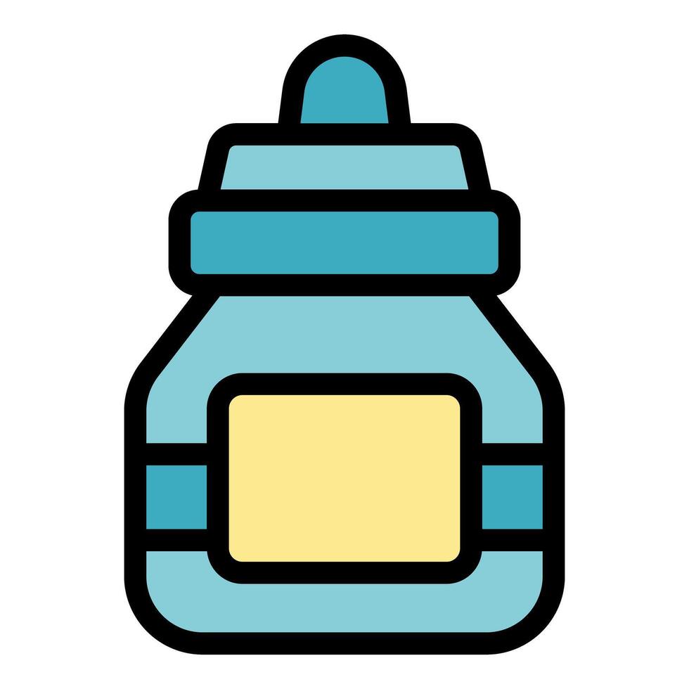 Baby milk bottle icon representing infant nutrition and feeding vector