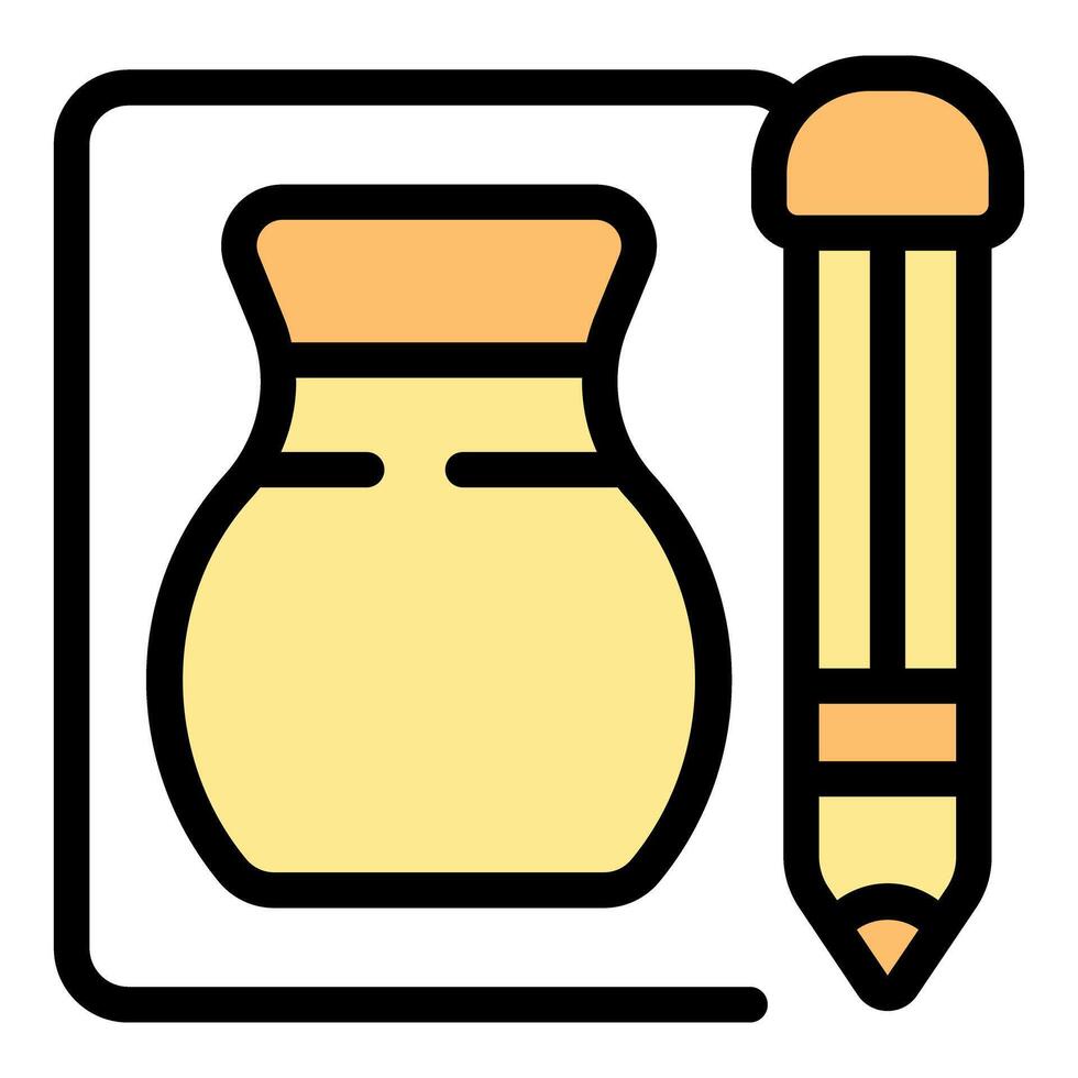 Inkwell and pencil representing writing and creativity vector