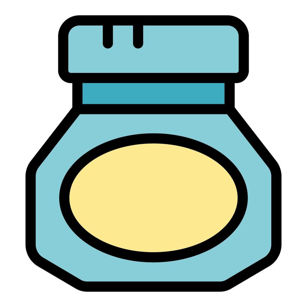 Closed octagonal jar with blank label and screw cap vector