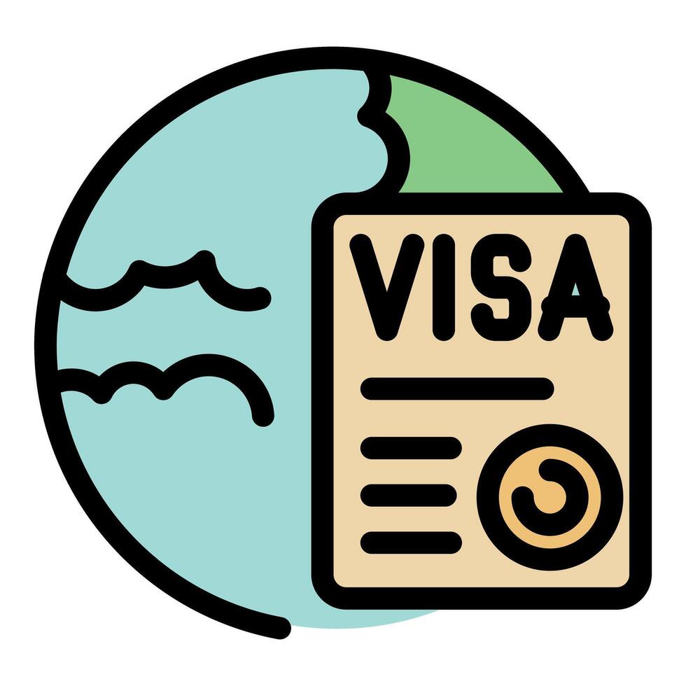 Visa document permitting international travel around the world vector