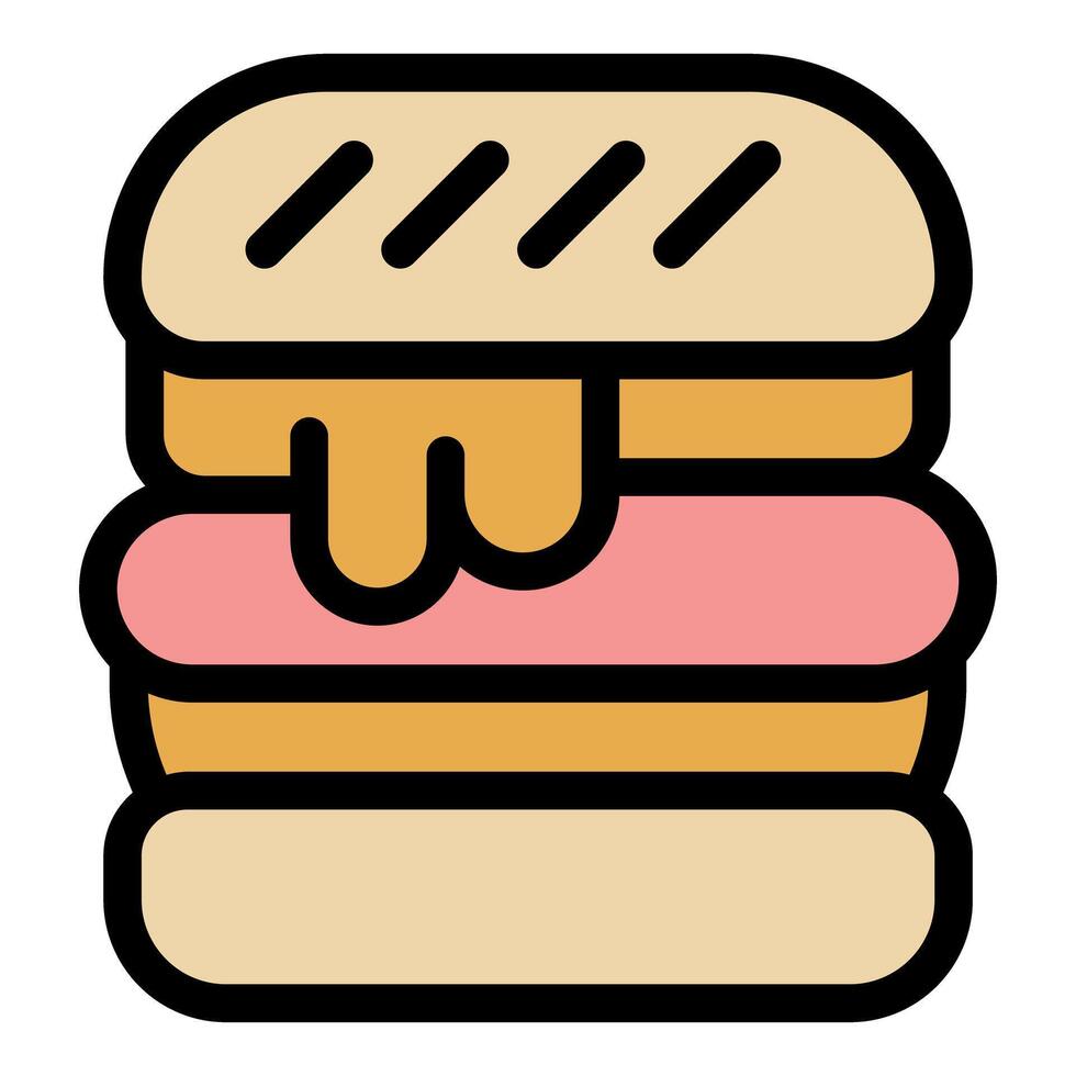 Delicious sandwich with melting cheese and toasted bread vector