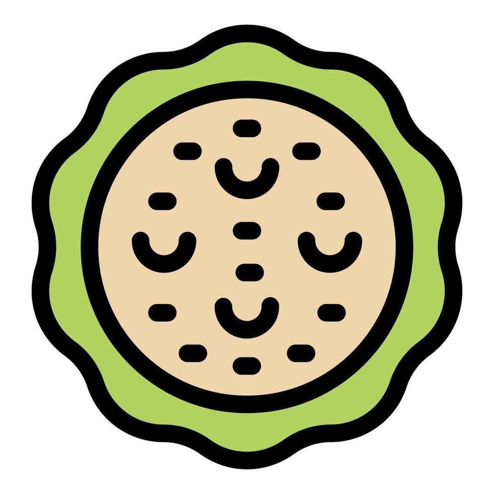 Kiwano fruit showing seeds and green rind in simple cartoon style vector