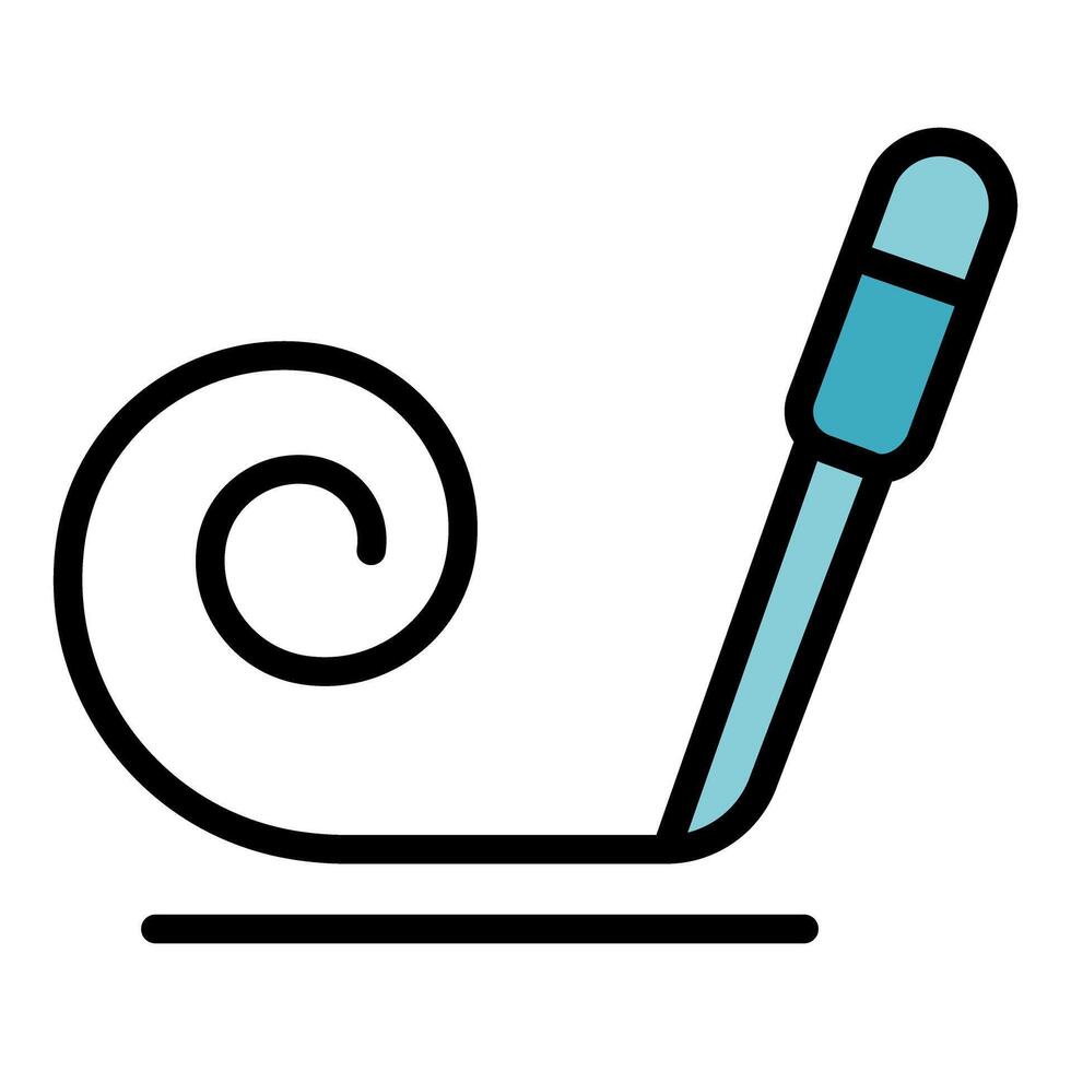 Party blower making a festive spiral for birthday celebration vector