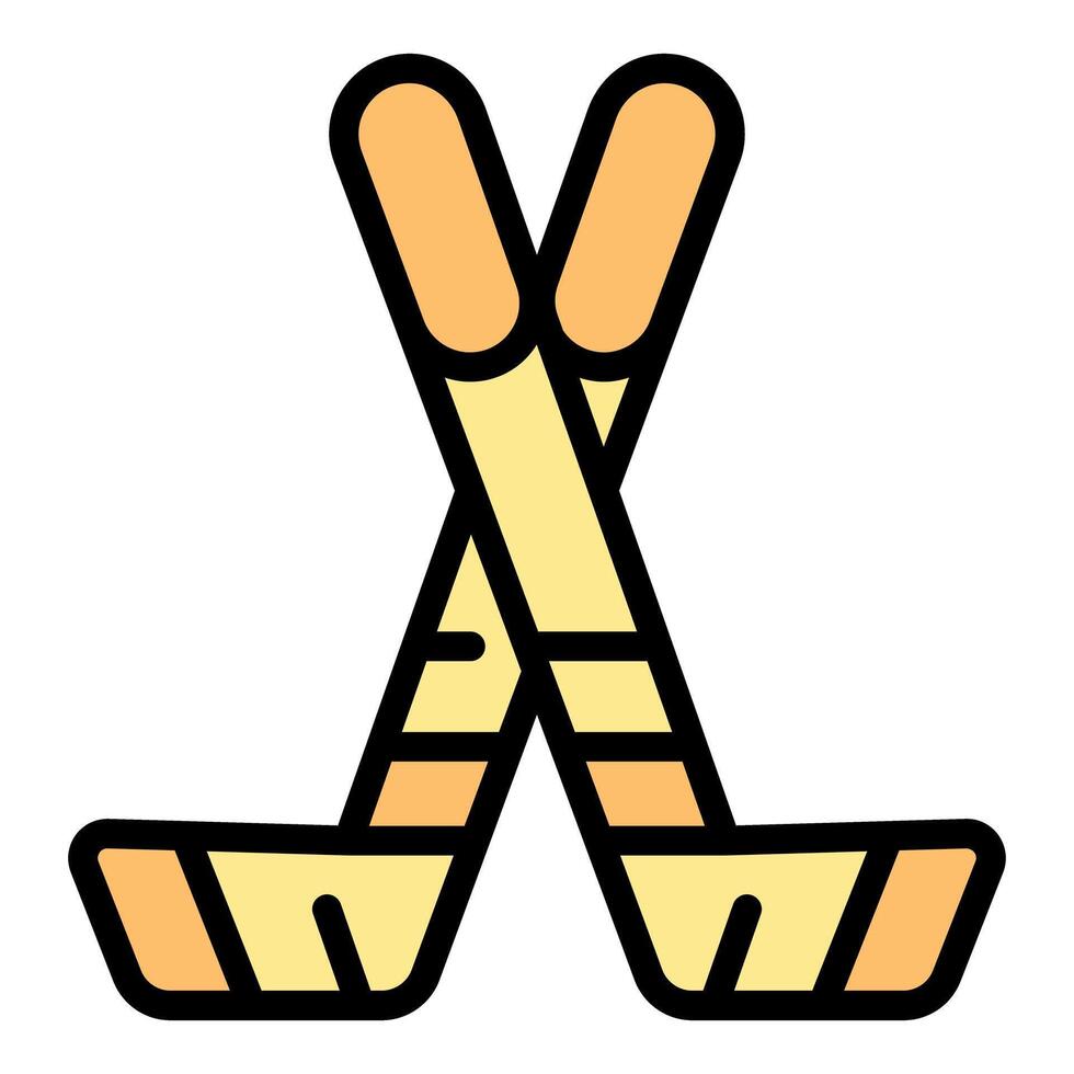 Two crossed hockey sticks representing team spirit and competition vector