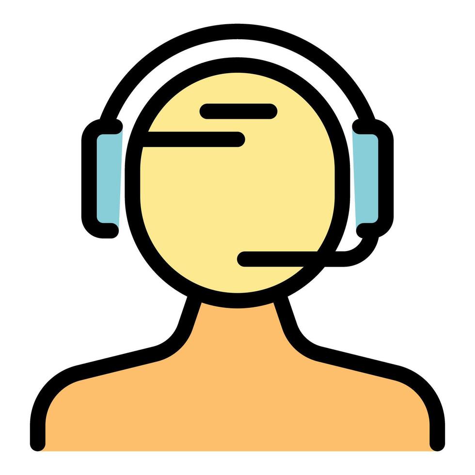 Operator with headset providing customer support and online assistance vector