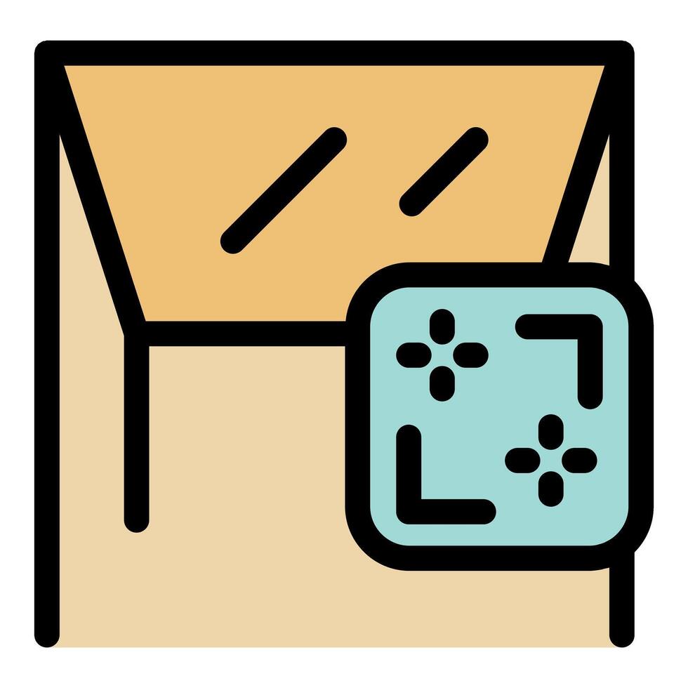 Cardboard box with augmented reality interface for logistics and delivery tracking vector