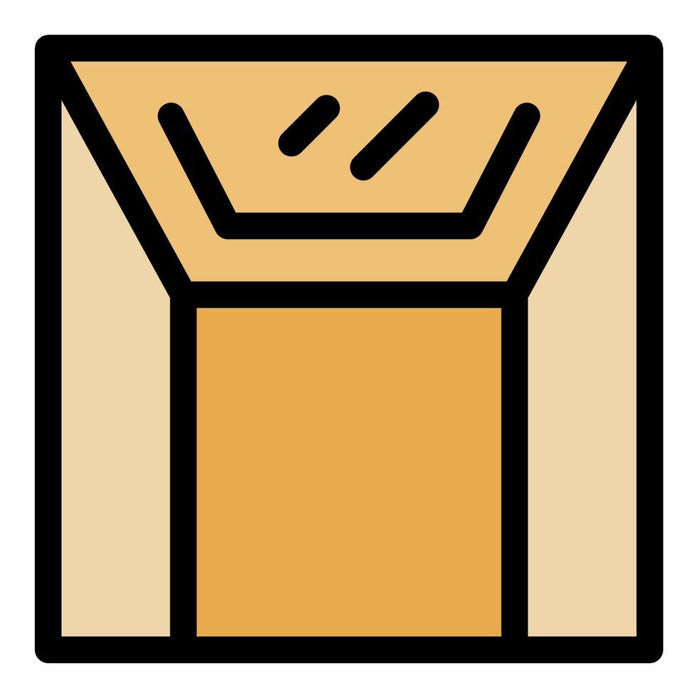 Cardboard box open from above showing interior empty space vector