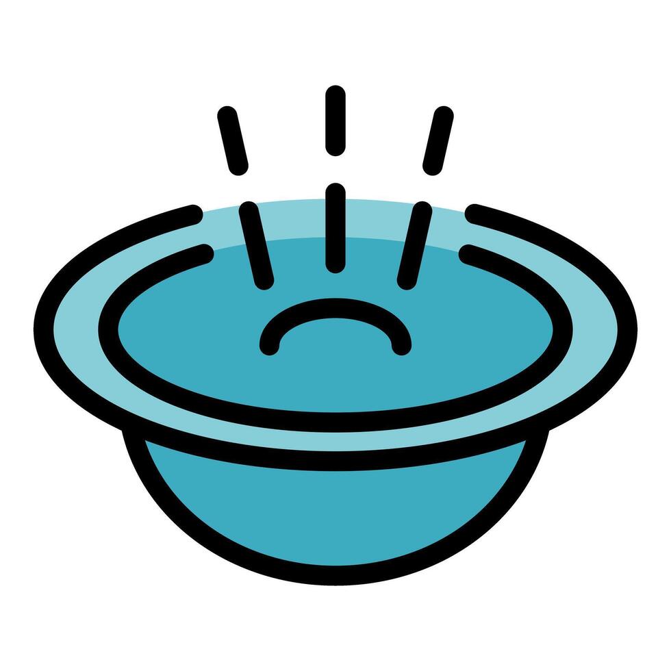 Contact lens soaking and disinfecting in solution with light rays vector