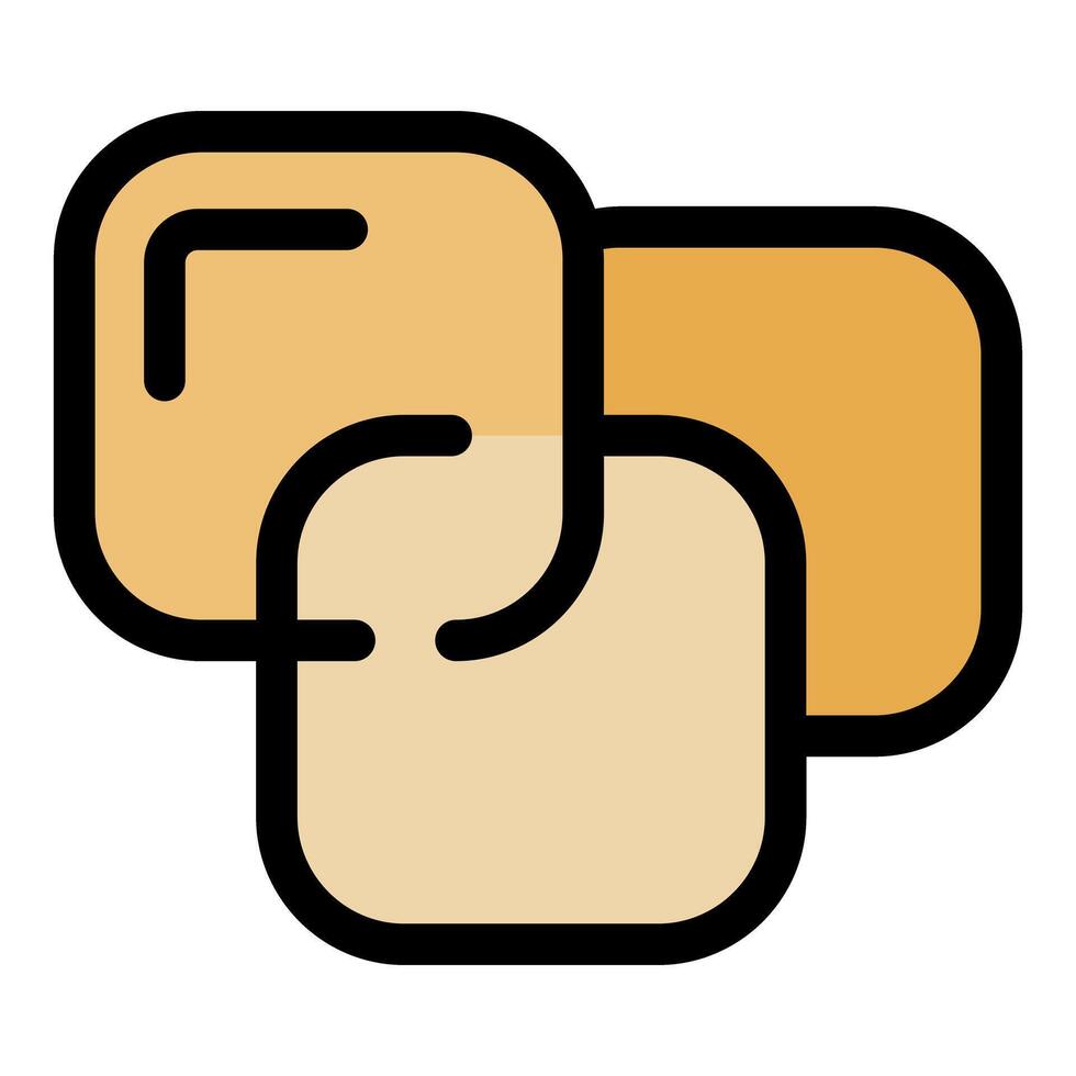 Two rounded squares intertwined creating visual unity and connection vector
