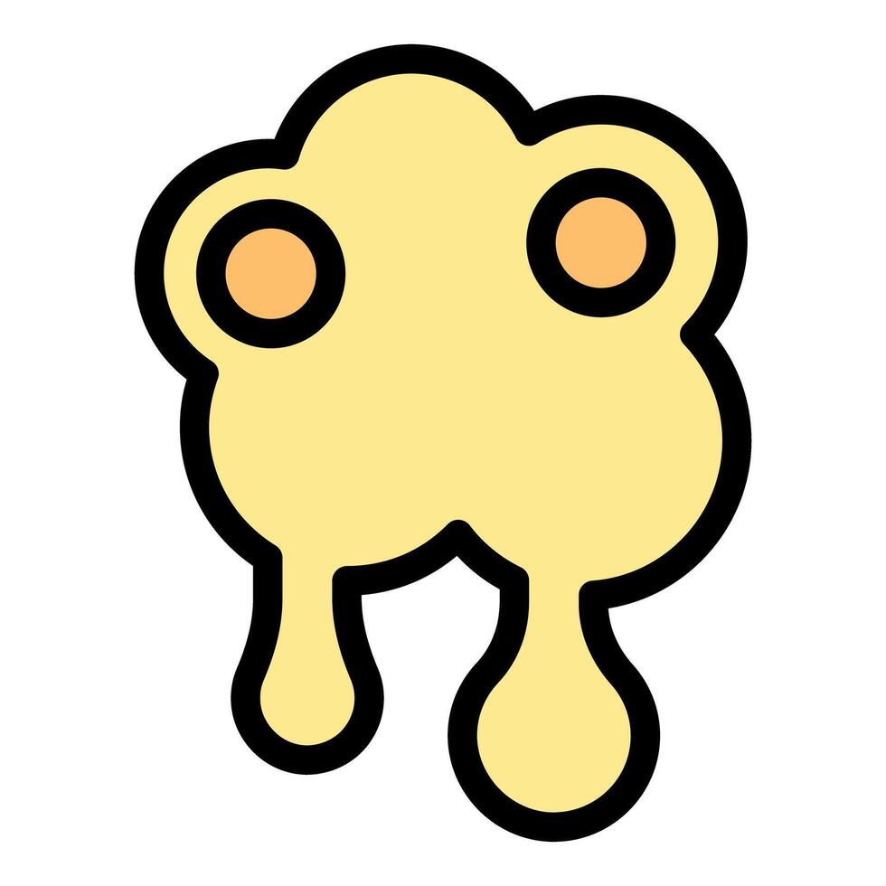 Melting cheese with two round holes dripping downward vector
