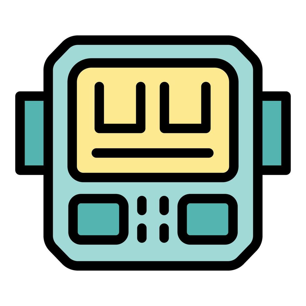 Electronic device showing bar graph and control buttons vector