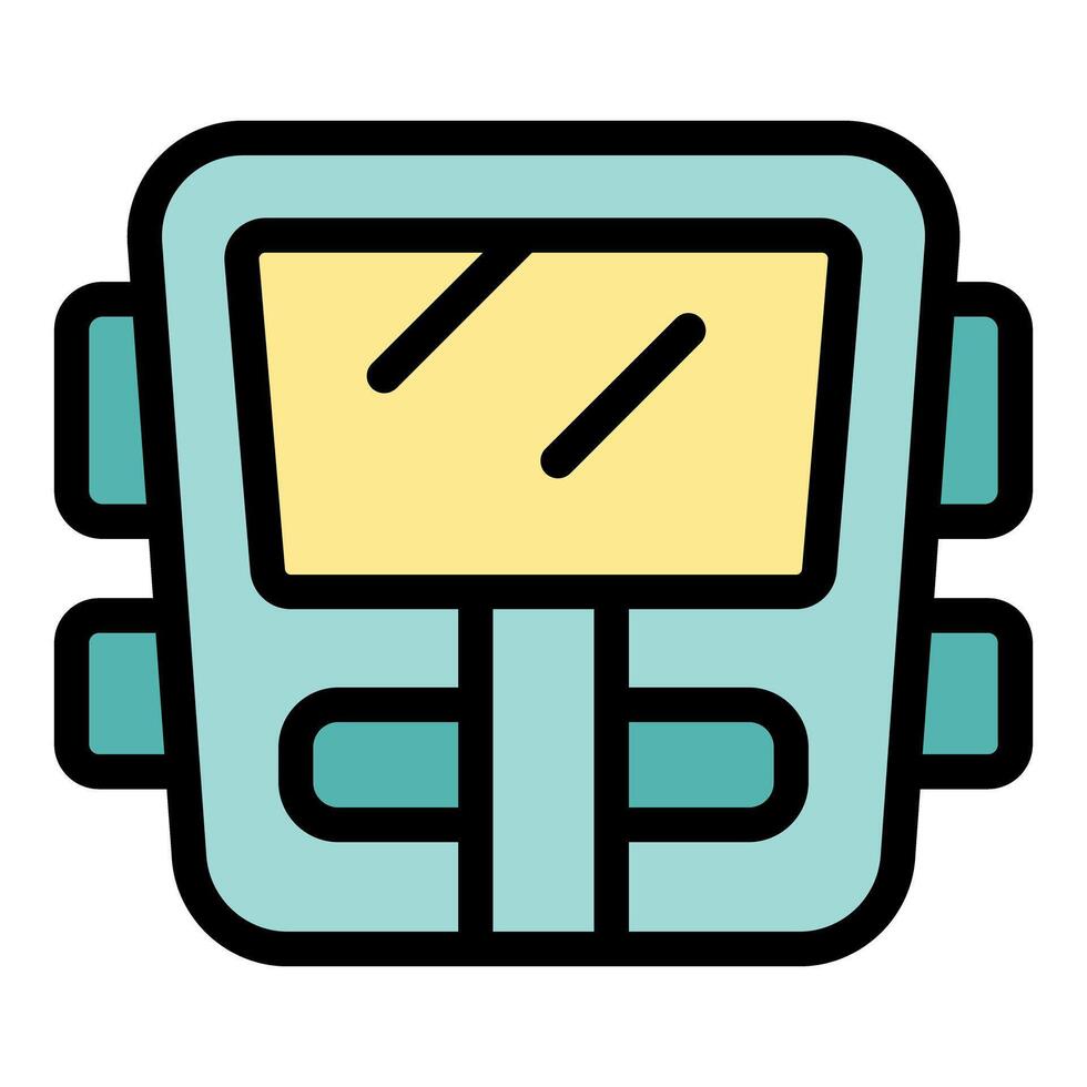 Smartwatch showing empty battery status icon displaying low power vector
