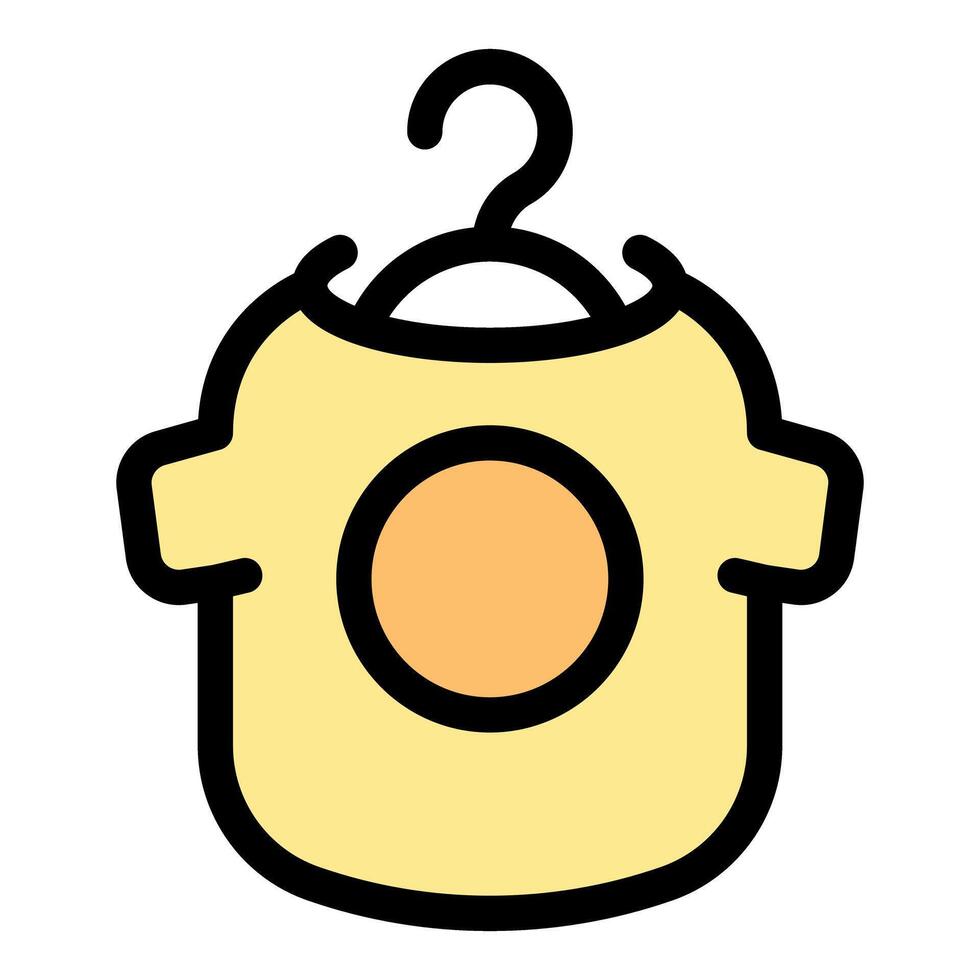 Baby clothes hanging on hanger, ready for dressing newborn vector