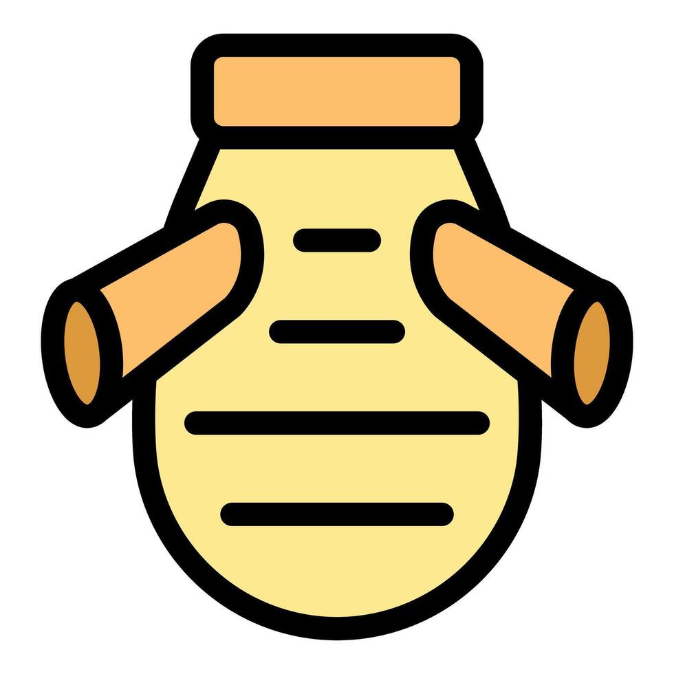 Beehive showing honeycombs and entrance for bees making honey vector