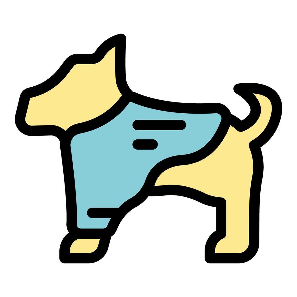 Dog wearing protective clothes for cold weather vector