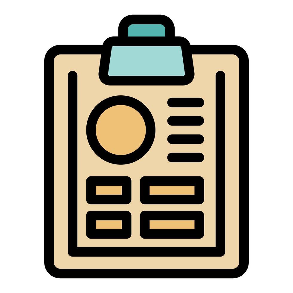 Clipboard showing survey results with charts and statistics vector