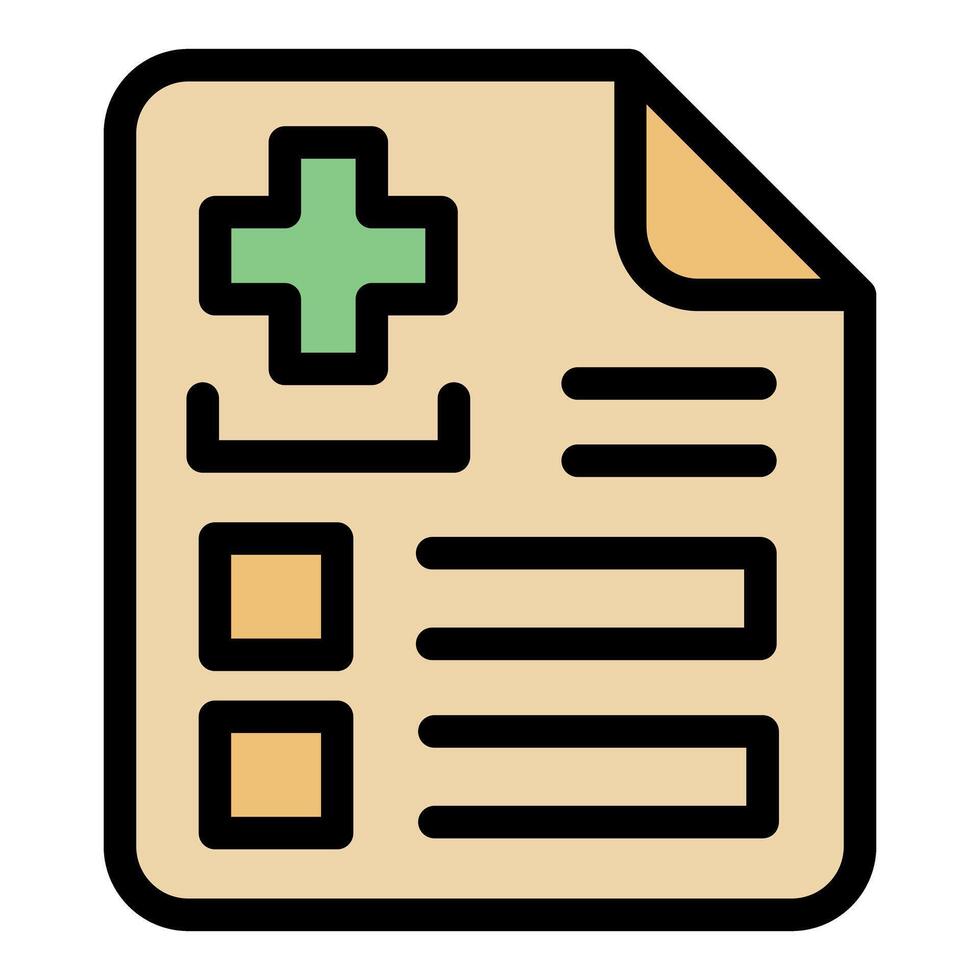 Medical record with green cross representing healthcare information vector