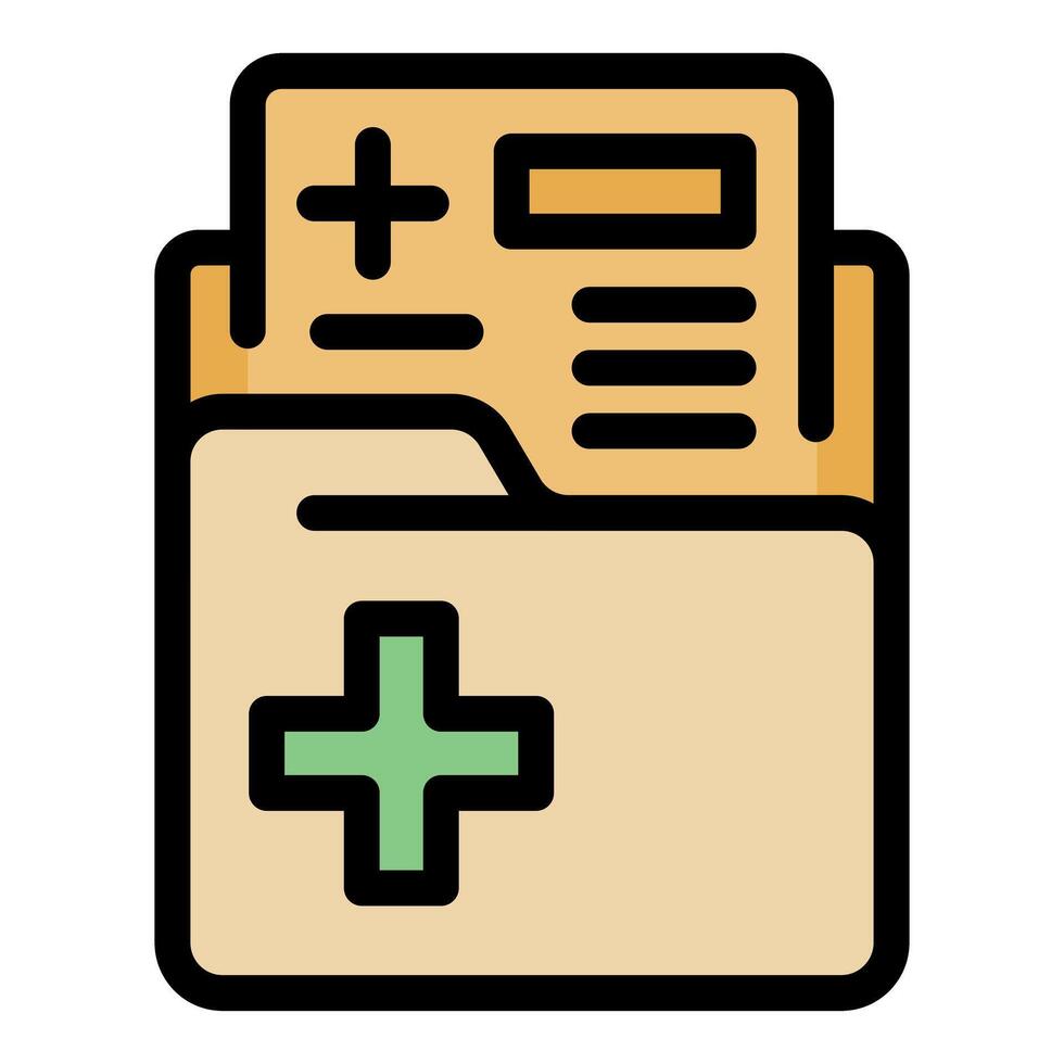 Medical records folder with medical history and patient information vector
