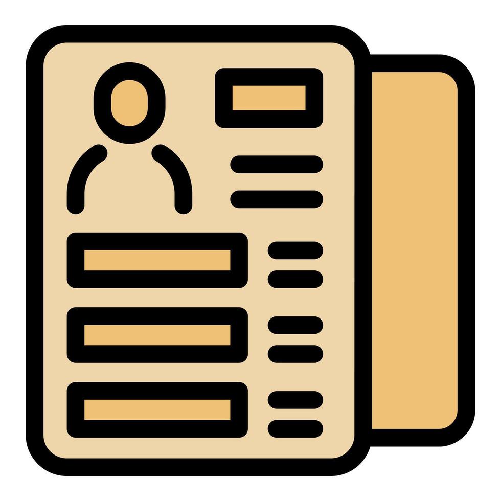 Job application representing candidate profile for hiring process vector