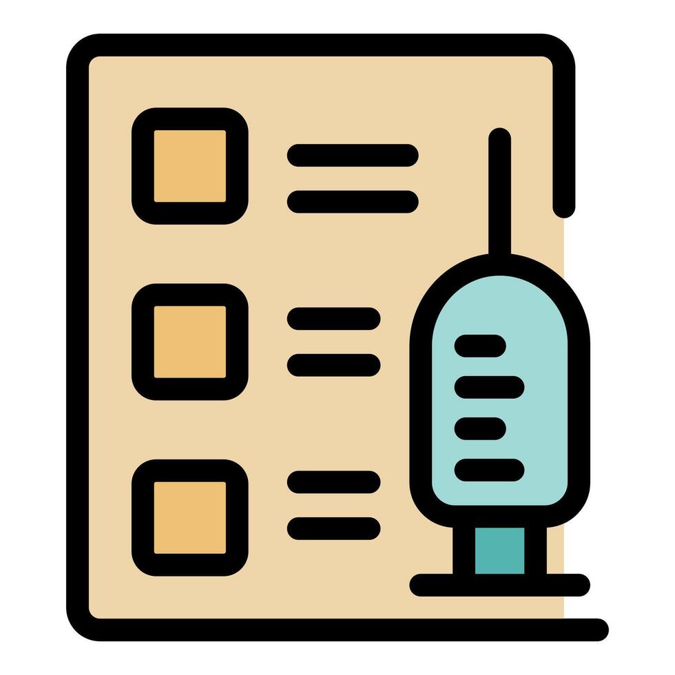 Vaccination planning representing syringe and medical chart vector